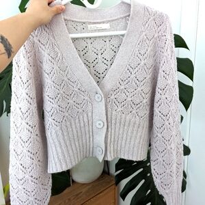 Oak and Fort pointelle cardigan